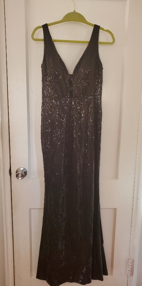 Calvin Klein sequined evening party gown.